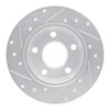 E-Line Drilled & Slotted Silver Brake Rotor, 1999-2005 Audi/Porsche/Volkswagen, Position: Rear Right - image 4