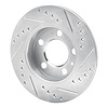 E-Line Drilled & Slotted Silver Brake Rotor, 2001-2006 Audi/Porsche/Volkswagen, Position: Rear Left - image 1
