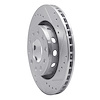 E-Line Drilled & Slotted Silver Brake Rotor, 2004-2005 Audi/Porsche/Volkswagen, Position: Rear Right - image 1