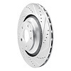 E-Line Drilled & Slotted Silver Brake Rotor, 2005-2011 Audi/Porsche/Volkswagen, Position: Rear Right - image 1