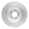 E-Line Drilled & Slotted Silver Brake Rotor, 2005-2011 Audi/Porsche/Volkswagen, Position: Rear Right - image 2