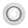 E-Line Drilled & Slotted Silver Brake Rotor, 2004-2010 Audi/Porsche/Volkswagen, Position: Rear Right - image 1