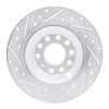 E-Line Drilled & Slotted Silver Brake Rotor, 2005-2011 Audi/Porsche/Volkswagen, Position: Rear Right - image 1