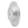 E-Line Drilled & Slotted Silver Brake Rotor, 2002-2006 Audi/Porsche/Volkswagen, Position: Rear Left - image 1