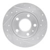 E-Line Drilled & Slotted Silver Brake Rotor, 2002-2006 Audi/Porsche/Volkswagen, Position: Rear Left - image 4