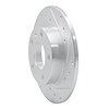 E-Line Drilled & Slotted Silver Brake Rotor, 2002-2006 Audi/Porsche/Volkswagen, Position: Rear Right - image 1