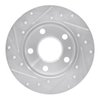 E-Line Drilled & Slotted Silver Brake Rotor, 2002-2006 Audi/Porsche/Volkswagen, Position: Rear Right - image 4