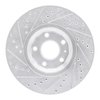 E-Line Drilled & Slotted Silver Brake Rotor, 1997-2006 Audi/Porsche/Volkswagen, Position: Front Right - image 4