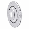 E-Line Drilled & Slotted Silver Brake Rotor, 2004-2018 Audi/Porsche/Volkswagen, Position: Rear Left