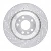 E-Line Drilled & Slotted Silver Brake Rotor, 2004-2018 Audi/Porsche/Volkswagen, Position: Rear Left - image 4