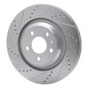E-Line Drilled & Slotted Silver Brake Rotor, 2007-2011 Audi/Porsche/Volkswagen, Position: Rear Left - image 2