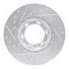 E-Line Drilled & Slotted Silver Brake Rotor, 2007-2011 Audi/Porsche/Volkswagen, Position: Rear Right - image 2