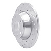 E-Line Drilled & Slotted Silver Brake Rotor, 2008-2015 Audi/Porsche/Volkswagen, Position: Rear Left - image 1