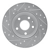 E-Line Drilled & Slotted Silver Brake Rotor, 2008-2015 Audi/Porsche/Volkswagen, Position: Rear Right - image 1