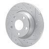 E-Line Drilled & Slotted Silver Brake Rotor, 2008-2015 Audi/Porsche/Volkswagen, Position: Rear Right - image 3