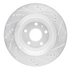 E-Line Drilled & Slotted Silver Brake Rotor, 2008-2015 Audi/Porsche/Volkswagen, Position: Rear Left - image 1