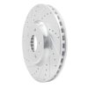 E-Line Drilled & Slotted Silver Brake Rotor, 2008-2012 Audi/Porsche/Volkswagen, Position: Front Left - image 3