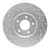 E-Line Drilled & Slotted Silver Brake Rotor, Fits Select Audi/Porsche/Volkswagen, Position: Rear Right - image 1