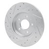 E-Line Drilled & Slotted Silver Brake Rotor, Fits Select Audi/Porsche/Volkswagen, Position: Rear Right - image 2