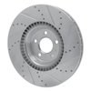 E-Line Drilled & Slotted Silver Brake Rotor, 2012-2018 Audi/Porsche/Volkswagen, Position: Front Left - image 2