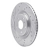 E-Line Drilled & Slotted Silver Brake Rotor, Fits Select Audi/Porsche/Volkswagen, Position: Rear Left