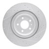 E-Line Drilled & Slotted Silver Brake Rotor, Fits Select Audi/Porsche/Volkswagen, Position: Rear Left - image 4