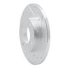 E-Line Drilled & Slotted Silver Brake Rotor, 1973-2009 Audi/Porsche/Volkswagen, Position: Front Right - image 2