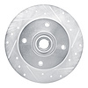 E-Line Drilled & Slotted Silver Brake Rotor, 1965-1974 Audi/Porsche/Volkswagen, Position: Front Right - image 1