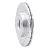 E-Line Drilled & Slotted Silver Brake Rotor, 1980-2009 Audi/Porsche/Volkswagen, Position: Front Left