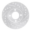 E-Line Drilled & Slotted Silver Brake Rotor, 1980-2009 Audi/Porsche/Volkswagen, Position: Front Left - image 3