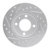E-Line Drilled & Slotted Silver Brake Rotor, 1980-2009 Audi/Porsche/Volkswagen, Position: Front Right - image 4