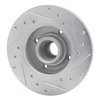 E-Line Drilled & Slotted Silver Brake Rotor, 1985-2002 Audi/Porsche/Volkswagen, Position: Rear Left - image 2