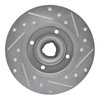 E-Line Drilled & Slotted Silver Brake Rotor, 1985-2002 Audi/Porsche/Volkswagen, Position: Rear Left - image 4