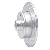 E-Line Drilled & Slotted Silver Brake Rotor, 1985-2002 Audi/Porsche/Volkswagen, Position: Rear Right - image 1