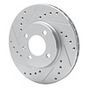 E-Line Drilled & Slotted Silver Brake Rotor, 1986-2008 Audi/Porsche/Volkswagen, Position: Front Left