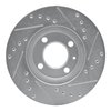 E-Line Drilled & Slotted Silver Brake Rotor, 1986-2008 Audi/Porsche/Volkswagen, Position: Front Left - image 2