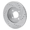 E-Line Drilled & Slotted Silver Brake Rotor, 1986-2008 Audi/Porsche/Volkswagen, Position: Front Left - image 4