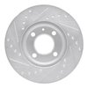 E-Line Drilled & Slotted Silver Brake Rotor, 1986-2008 Audi/Porsche/Volkswagen, Position: Front Right - image 4