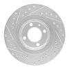E-Line Drilled & Slotted Silver Brake Rotor, 1990-1993 Audi/Porsche/Volkswagen, Position: Front Right - image 2