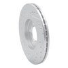 E-Line Drilled & Slotted Silver Brake Rotor, 1992-1995 Audi/Porsche/Volkswagen, Position: Front Right - image 3