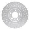 E-Line Drilled & Slotted Silver Brake Rotor, 1992-1995 Audi/Porsche/Volkswagen, Position: Front Right - image 4