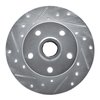 E-Line Drilled & Slotted Silver Brake Rotor, 1992-1998 Audi/Porsche/Volkswagen, Position: Rear Left - image 2