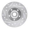 E-Line Drilled & Slotted Silver Brake Rotor, 1992-1998 Audi/Porsche/Volkswagen, Position: Rear Right - image 2