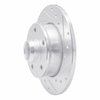 E-Line Drilled & Slotted Silver Brake Rotor, 1992-1998 Audi/Porsche/Volkswagen, Position: Rear Right - image 4