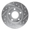 E-Line Drilled & Slotted Silver Brake Rotor, 1992-2005 Audi/Porsche/Volkswagen, Position: Rear Left - image 3