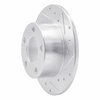 E-Line Drilled & Slotted Silver Brake Rotor, 1992-2005 Audi/Porsche/Volkswagen, Position: Rear Right - image 3