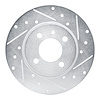 E-Line Drilled & Slotted Silver Brake Rotor, 1984-1997 Audi/Porsche/Volkswagen, Position: Front Right - image 1