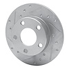 E-Line Drilled & Slotted Silver Brake Rotor, 1996-2005 Audi/Porsche/Volkswagen, Position: Rear Left - image 1