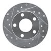 E-Line Drilled & Slotted Silver Brake Rotor, 1996-2005 Audi/Porsche/Volkswagen, Position: Rear Left - image 3