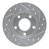 E-Line Drilled & Slotted Silver Brake Rotor, 1996-2005 Audi/Porsche/Volkswagen, Position: Rear Left - image 4